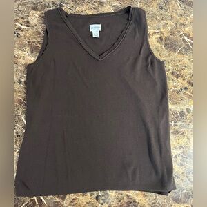 Chico's Dark Brown V-Neck Sleeveless Tank
